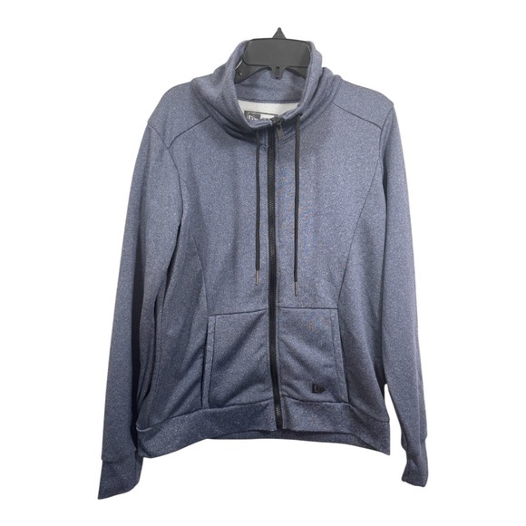 New Era Jackets & Blazers - New Era Track Jacket Womens Size Small Grey Heathered Full Zip Performace Pocket